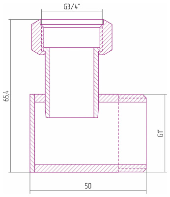 Сунержа Уголок переходной 1" нар.р. - 3/4" н/г 24-1505-0134 Глянцевый коричневый от интернет-магазина Purezza 