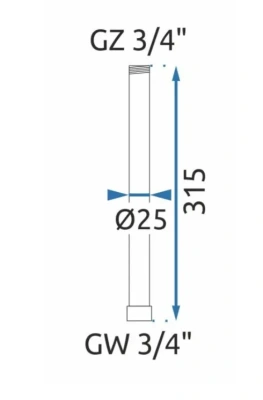 Rea Удлинитель для душевого гарнитура 30 см REA-K7700 от интернет-магазина Purezza 