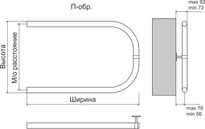 Terminus Эконом П-обр AISI 32х2 Водяной полотенцесушитель 320х400 4620768888205 Нержавеющая сталь от интернет-магазина Purezza 