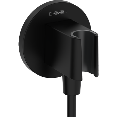 Hansgrohe FixFit Porter S Шланговое подключение с держателем для душа, цвет матовый черный, арт 26888670 от интернет-магазина Purezza 