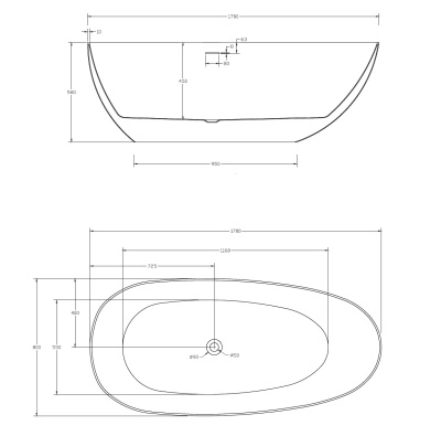 ABBER Акриловая ванна 170x80x58 AB9211 от интернет-магазина Purezza 