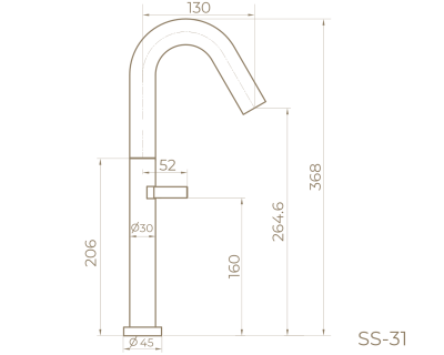 Knotlor Elixir Смеситель для накладной раковины SS-31/GM Вороненая сталь от интернет-магазина Purezza 