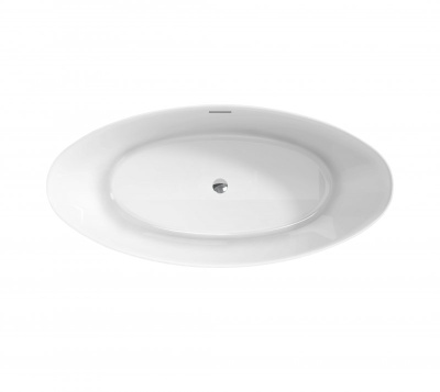 Belbagno Полукруглая акриловая ванна в комплекте со сливом-переливом 186x88x60 BB707-1860-880 от интернет-магазина Purezza 