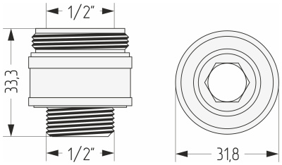 Сунержа Муфта переходная удл. G 1/2" нар.р. / G 1/2" вн. р. 00-1512-1212 от интернет-магазина Purezza 