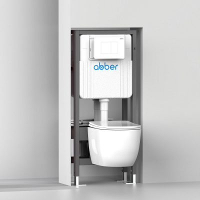 ABBER Инсталляция двойная самонесущая для двух подвесных унитазов AC0106 от интернет-магазина Purezza 