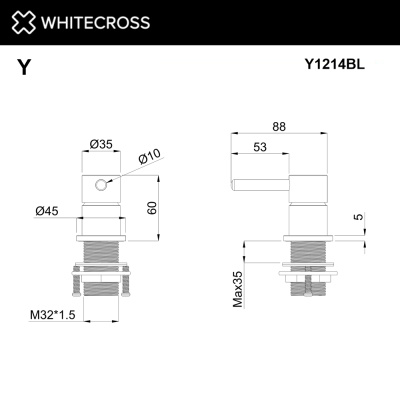 Whitecross Смеситель для умывальника скрытого монтажа Y1214BL Матовый черный от интернет-магазина Purezza 