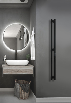 INDIGO Style Pro Электрический полотенцесушитель 1200х100 LSPRE120-10BRRt Черный муар от интернет-магазина Purezza 