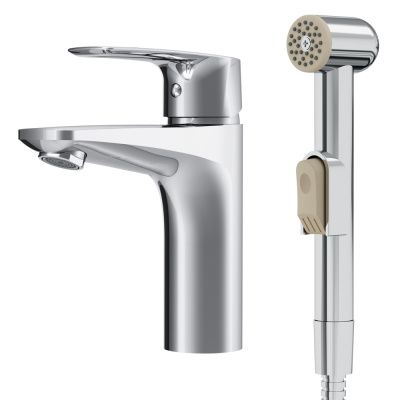 AM.PM Gem Смеситель для раковины с гигиеническим душем F90A03000 от интернет-магазина Purezza 