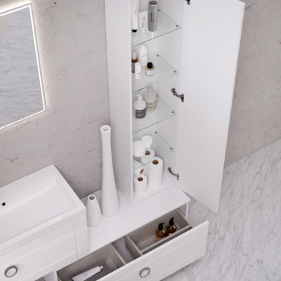 AQWELLA Infinity Тумба дополнительная 80х40 Inf.03.08 Белый глянец от интернет-магазина Purezza 