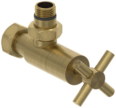 Сунержа Вентиль угловой крест G 1/2" НР х G 3/4" НГ 051-1408-1234 Состаренная латунь от интернет-магазина Purezza 