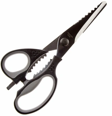 TOJIRO FC-419 Кухонные ножницы нержавеющая сталь, многофункциональные, рукоять пластик, силикон от интернет-магазина Purezza 