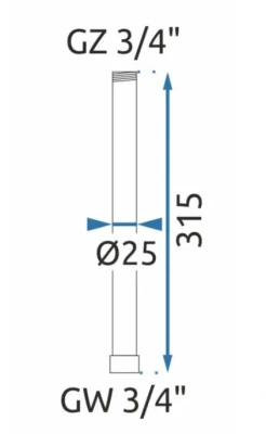 Rea Удлинитель для душевого гарнитура 30 см REA-K7701 Черный от интернет-магазина Purezza 