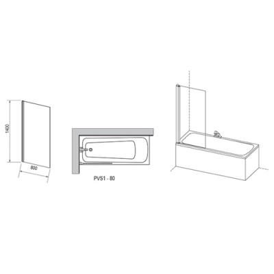 Ravak PVS1 Шторка для ванны от интернет-магазина Purezza 