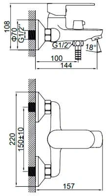 Ledeme H10 Смеситель для ванны L3010 от интернет-магазина Purezza 