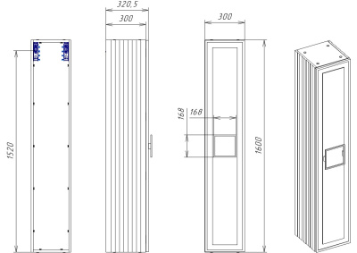 La Fenice Cubo Grigio Шкаф-пенал 30х30х160 FNC-05-CUB-G-30 Серо-зеленый матовый от интернет-магазина Purezza 
