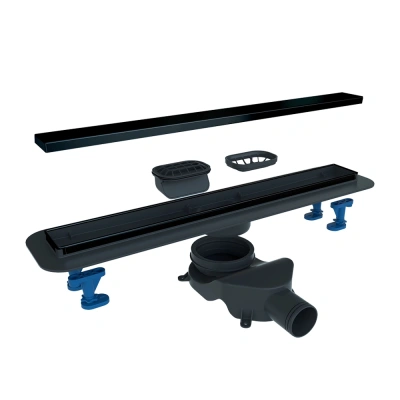 Bettoserb Compact Line Matte Black Душевой лоток под плитку / чёрный, длина 550/650/750/850 от интернет-магазина Purezza 