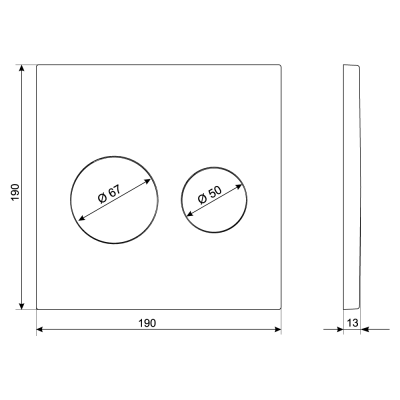 KK-POL Смывная клавиша P01v1 для инсталляции UNI, SPP/176/0/K (350/PPB/002-00-00) Белый/Хром от интернет-магазина Purezza 