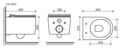 Ceramicanova Moments Rimless Подвесной унитаз CN3003 Белый от интернет-магазина Purezza 