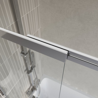 Belbagno LUCE-VF-11 Душевая шторка на ванну, ширина 800 мм - 1000 мм, цвет профиля хром, стекло прозрачное от интернет-магазина Purezza 