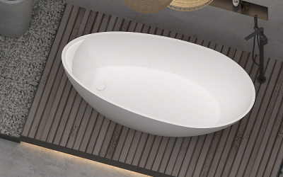 Maxonor ESPÍRITU Ванна из искусственного камня 1700х800х535 PL-BT2703 Белый матовый от интернет-магазина Purezza 