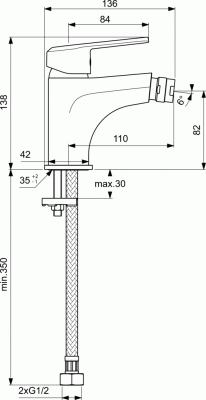 Ideal Standard VIDIMA BALANCE Однорукоятковый смеситель для биде BA265AA от интернет-магазина Purezza 