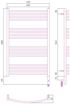 Сунержа Аркус 3.0 Электрический полотенцесушитель 1000х600 Матовый белый от интернет-магазина Purezza 
