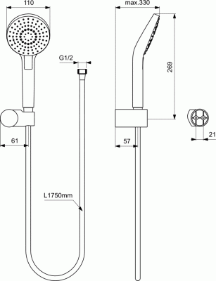 Ideal Standard BD006XC CERATHERM Комплект (A4888AA + A1000NU + B9448AA + B2618AA + B9445AA +B0383MY) от интернет-магазина Purezza 