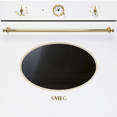 Smeg SF800B духовой шкаф белый, фурнитура позолоченная от интернет-магазина Purezza 
