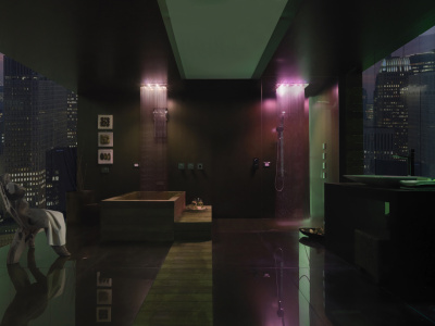 Bossini Dream Rectangular Верхний душ с RGB хромотерапией H37450.030 от интернет-магазина Purezza 