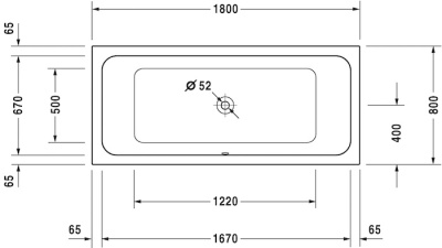 Duravit D-Code 700101000000000 Акриловая встраиваемая ванна 1800х800 от интернет-магазина Purezza 