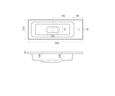 Uperwood Modul Раковина для ванной полувстраиваемая 2911020337 Белый от интернет-магазина Purezza 
