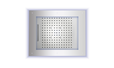 BOSSINI FRAME/3 RGB LIGHTS Верхний душ с накладной рамой для подвесного потолка  500 мм х 600 мм х 17 мм, с 3 режимами струи HI0930.030 от интернет-магазина Purezza 