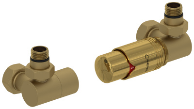 Сунержа Автоматический терморегулятор 3D G 1/2" НР х G 3/4" НГ (набор) Матовое золото от интернет-магазина Purezza 