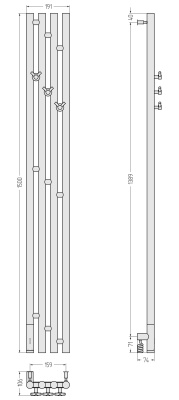 Сунержа Кантата 3.0 Электрический полотенцесушитель 1500х159 Золото от интернет-магазина Purezza 