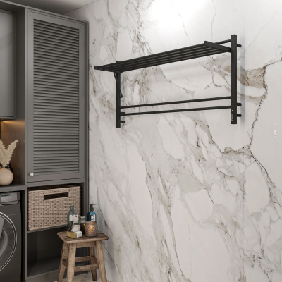 Terminus Горизонт П8 Электрический полотенцесушитель 600х1200 4670078543349 Черный муар от интернет-магазина Purezza 