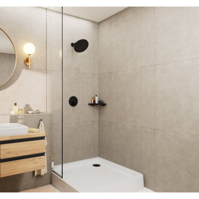 Hansgrohe Crometta S Верхний душ 24см., потолочный/настенный, 1jet, цвет: черный матовый, арт. 26723670 от интернет-магазина Purezza 