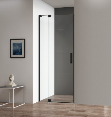 Cezares Slider-B-1 душевая дверь распашная, ширина: 80, 90, 100, 110 см. чёрный профиль от интернет-магазина Purezza 