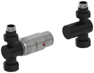 Сунержа Автоматический терморегулятор прямой G 1/2" НР х G 3/4" НГ (набор) 31-1420-6205 Матовый черный/Сталь от интернет-магазина Purezza 