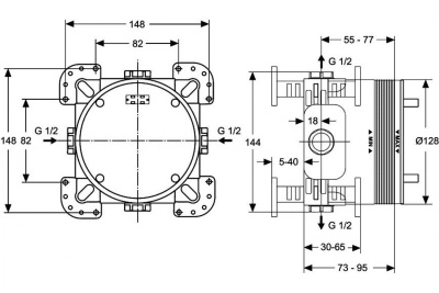 Ideal Standard EASYBOX Внутренний механизм смесителя, встраиваемый комплект A1000NU  от интернет-магазина Purezza 