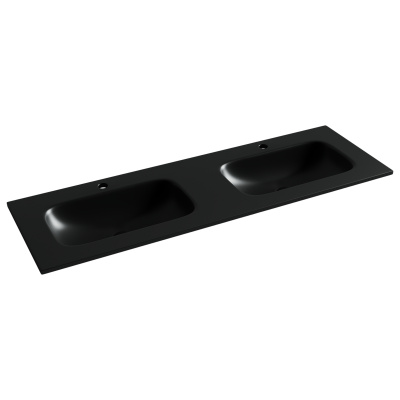 Ceramicanova Grace Раковина накладная с двумя чашами и двумя отверстиями под смеситель 141х45,7 CN7022MB Черный матовый от интернет-магазина Purezza 
