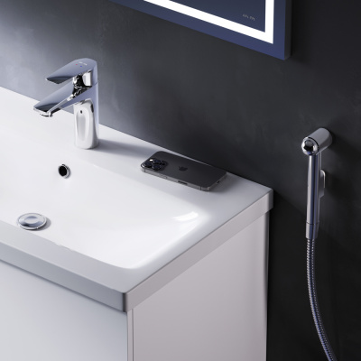 AM.PM Gem Смеситель для раковины с гигиеническим душем F90A03000 от интернет-магазина Purezza 