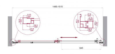 Belbagno LUCE-BF-1 душевая дверь в нишу, ширина 100/120/130/140/150 см, цвет профиля хром, прозрачное стекло от интернет-магазина Purezza 