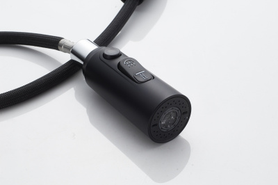 Knotlor Inspiration Смеситель для кухни с индикатором температуры KN-100/BL Матовый черный от интернет-магазина Purezza 