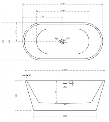 ABBER Акриловая ванна 150x75x60 AB9320-1.5 от интернет-магазина Purezza 