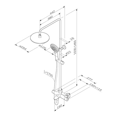 AM.PM Like Душевая система ShowerSpot с термостатом F0780564 от интернет-магазина Purezza 
