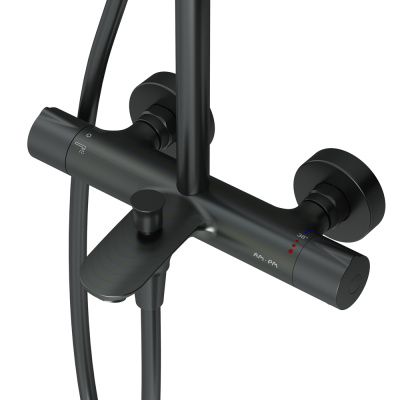 AM.PM Like Душевая система c термостатом F0780522 Черный от интернет-магазина Purezza 