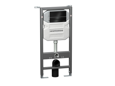 Ceramicanova Envision Система инсталляции для унитазов с кнопкой смыва Flat, черная матовая CN1002B от интернет-магазина Purezza 