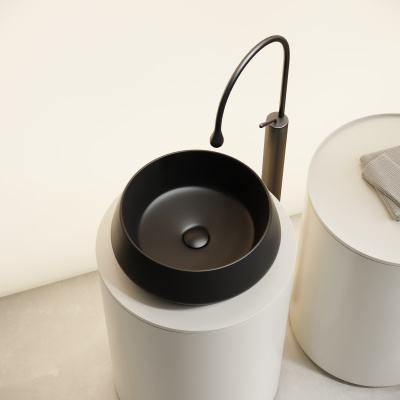 Ceramicanova Maya Раковина накладная круглая 40х40 CN12004MB Черный матовый от интернет-магазина Purezza 