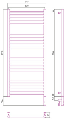 Сунержа Богема 3.0 прямая Электрический полотенцесушитель 1200х500 Белый от интернет-магазина Purezza 
