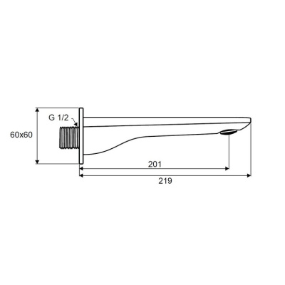 Excellent Keria Излив для ванны настенный AREX.2025BL Матовый черный от интернет-магазина Purezza 